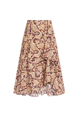 スカート Marant Etoile Brigitte Viscose Skirt MARANT ÉTOILE Brigitte asymmetric tiered ruffled printed
